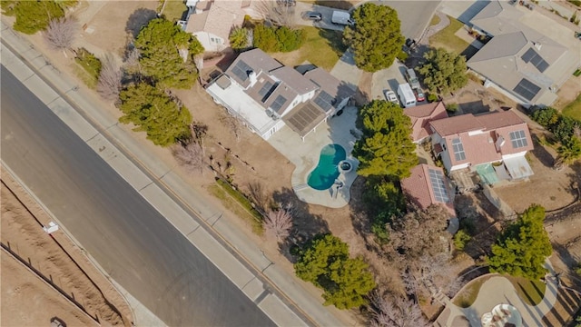 drone / aerial view with a residential view