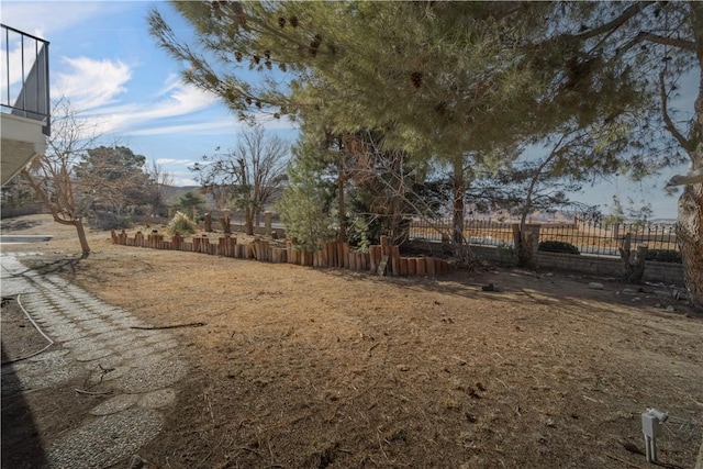 view of yard with fence