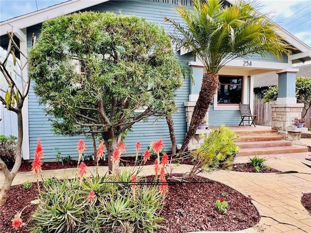 exterior space featuring covered porch