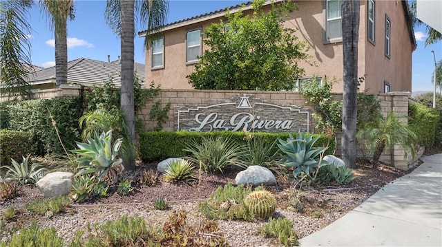 view of community sign