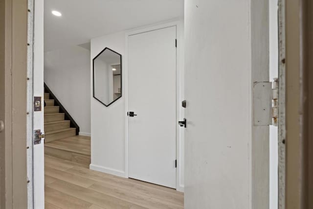 hallway featuring light hardwood / wood-style flooring