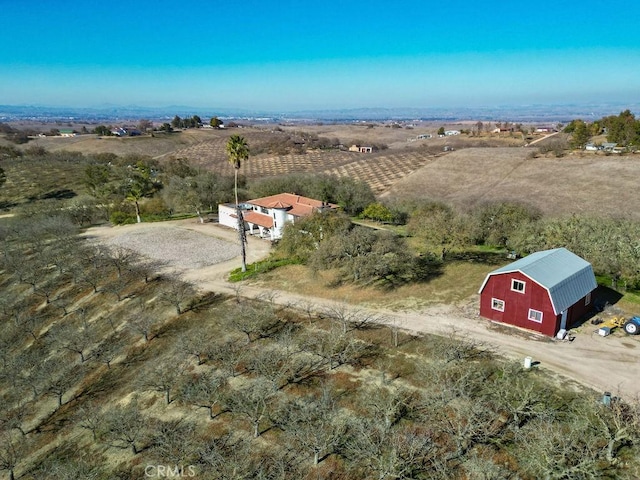 drone / aerial view with a rural view