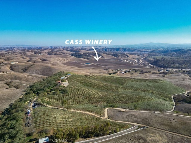 aerial view featuring a rural view