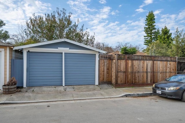 view of garage