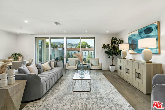 living room featuring hardwood / wood-style floors