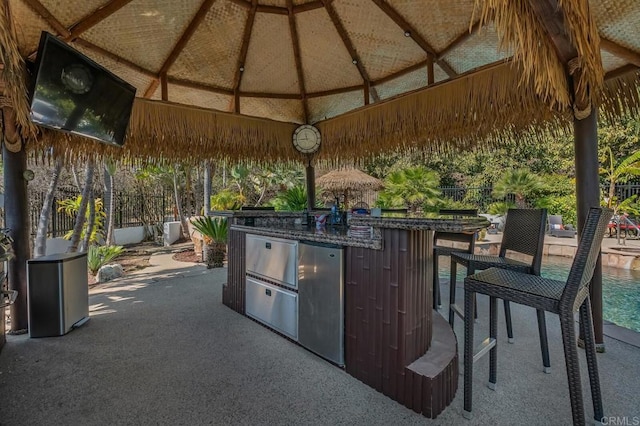 view of patio / terrace with a gazebo