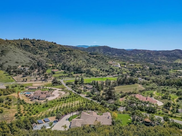 aerial view with a mountain view