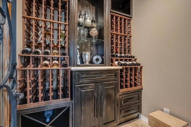 view of wine room