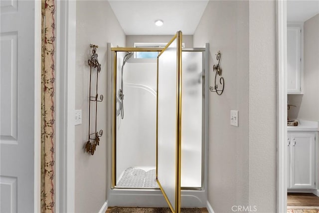 bathroom with walk in shower