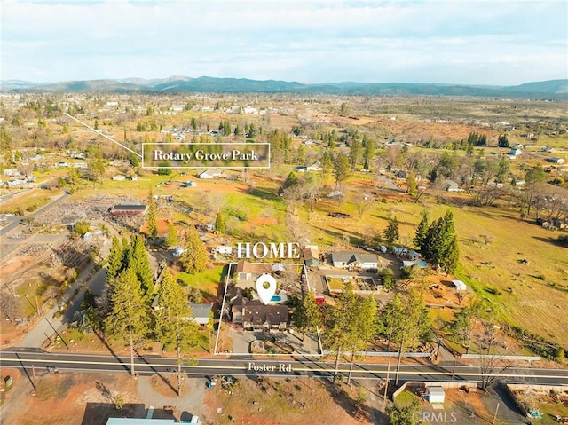 drone / aerial view with a mountain view