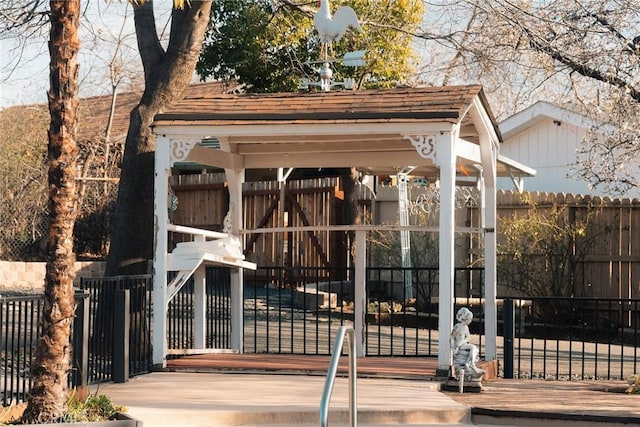 exterior space with a gazebo