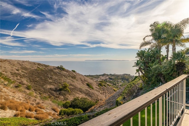 exterior space featuring a water view