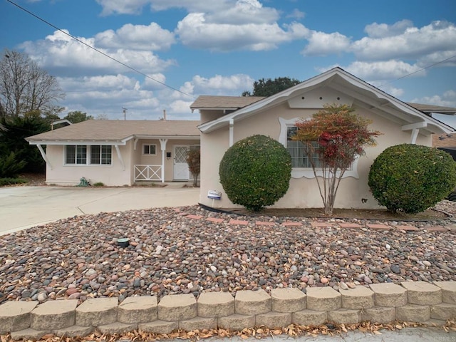 view of single story home