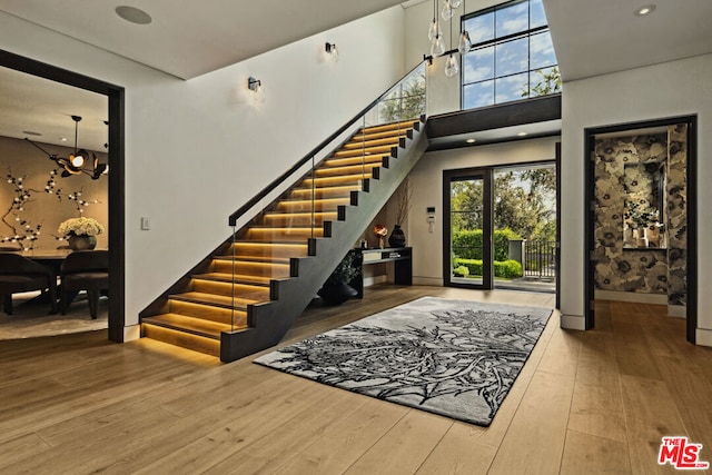 entrance foyer with hardwood / wood-style floors