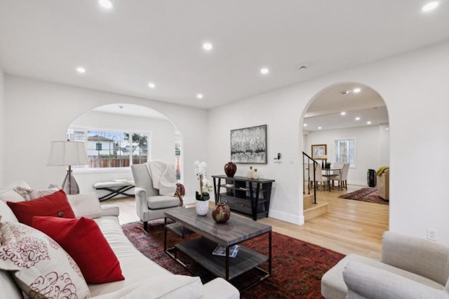 living room featuring hardwood / wood-style flooring