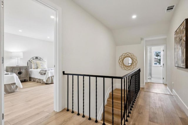 hall featuring light hardwood / wood-style floors