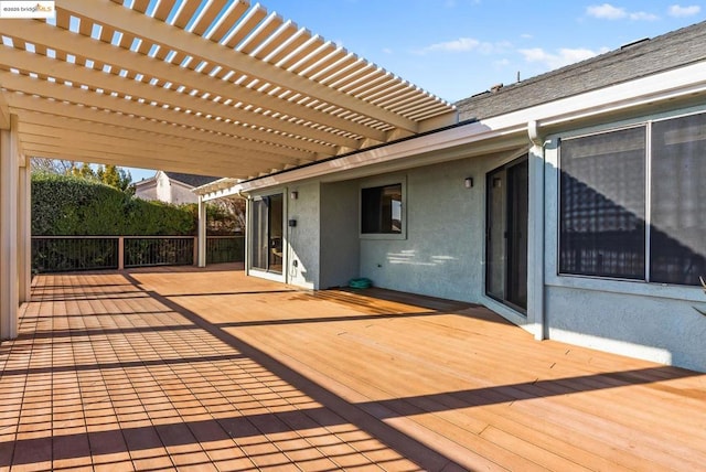 deck with a pergola