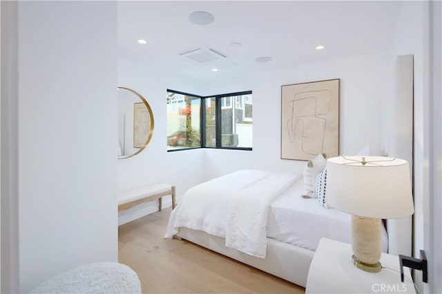 bedroom featuring light wood-type flooring