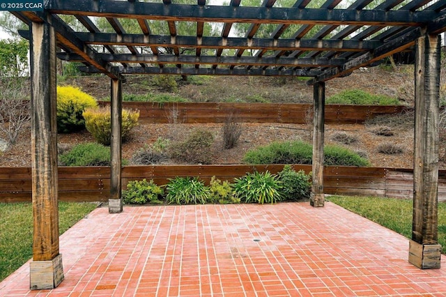 view of patio / terrace featuring a pergola