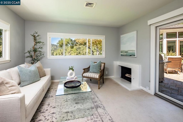 view of carpeted living room