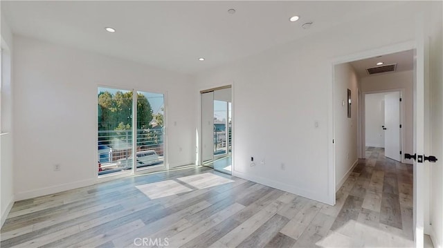 empty room featuring light wood-type flooring