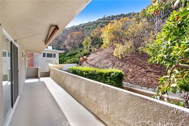 balcony with a mountain view