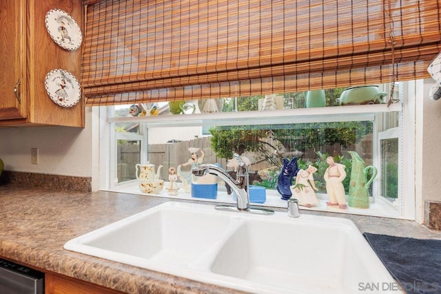 interior details featuring sink and stainless steel dishwasher