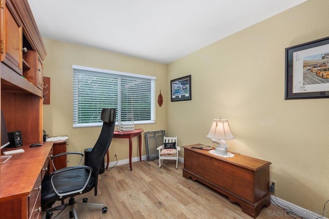 office featuring light hardwood / wood-style floors