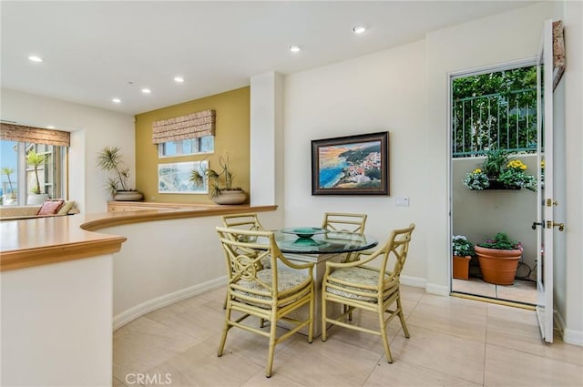 view of tiled dining area