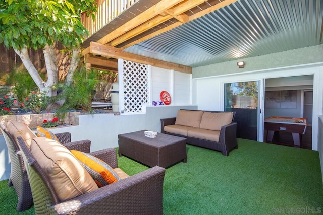 view of patio with an outdoor living space