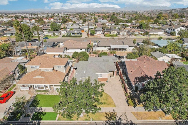 bird's eye view with a mountain view