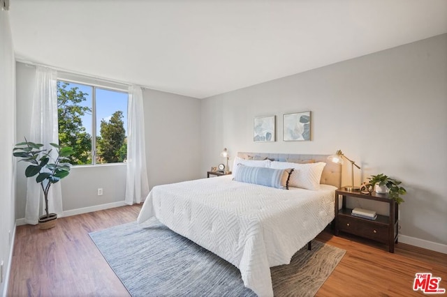 bedroom featuring light hardwood / wood-style flooring