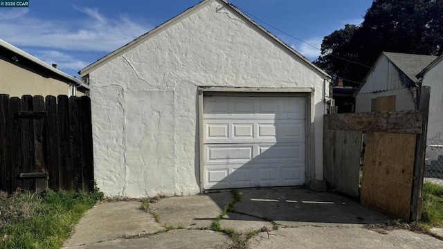 view of garage