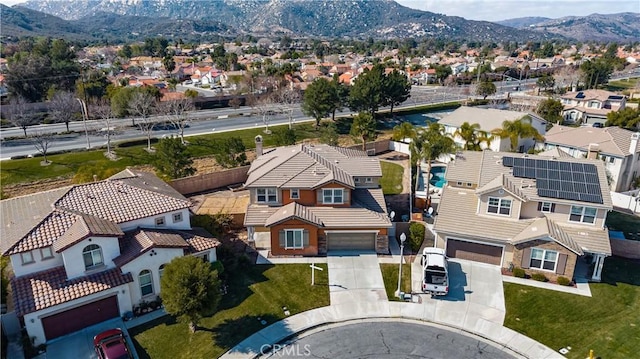 bird's eye view with a mountain view