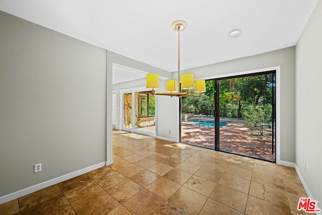 view of unfurnished dining area