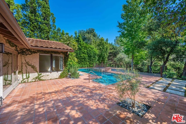 view of pool featuring a patio