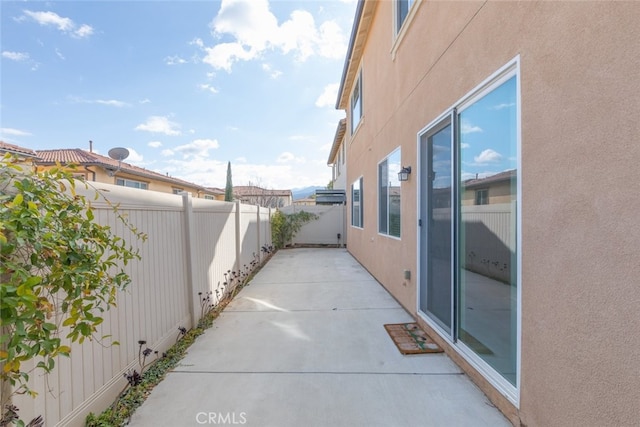 view of patio featuring a fenced backyard