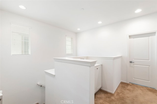 bathroom with recessed lighting