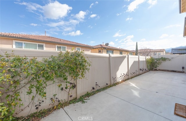 view of patio featuring a fenced backyard