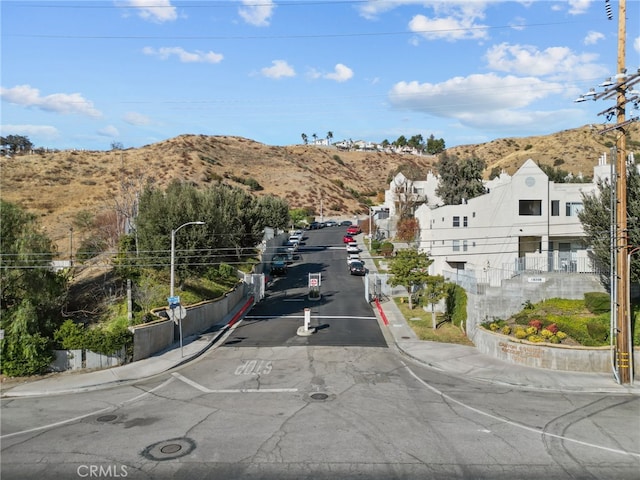 view of road featuring a mountain view