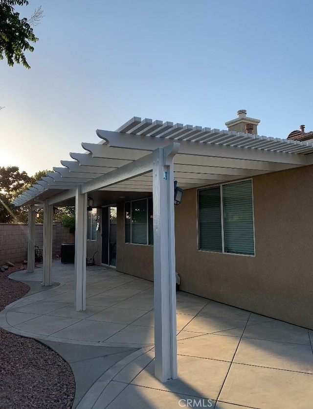 view of patio with a pergola