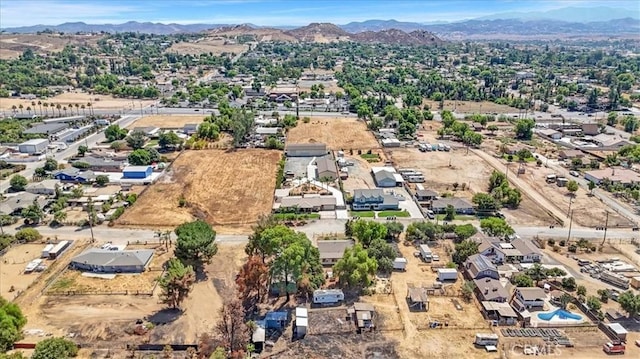 bird's eye view with a mountain view