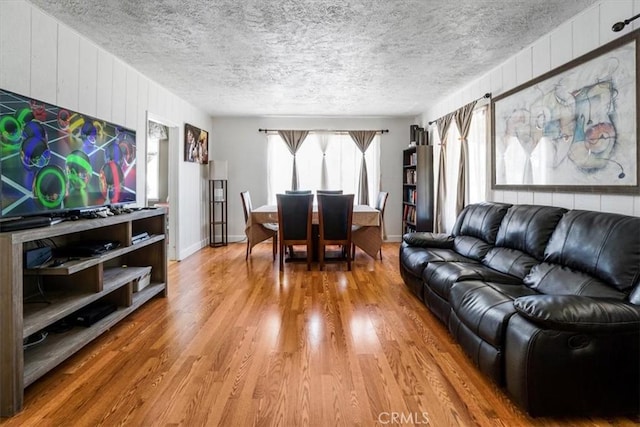 living room with hardwood / wood-style flooring