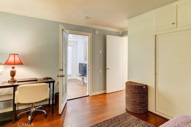 394 Avenida Castilla Unit F, Laguna Woods, CA 92637 - office featuring crown molding and wood finished floors