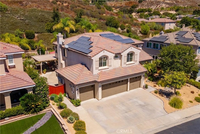 bird's eye view with a residential view