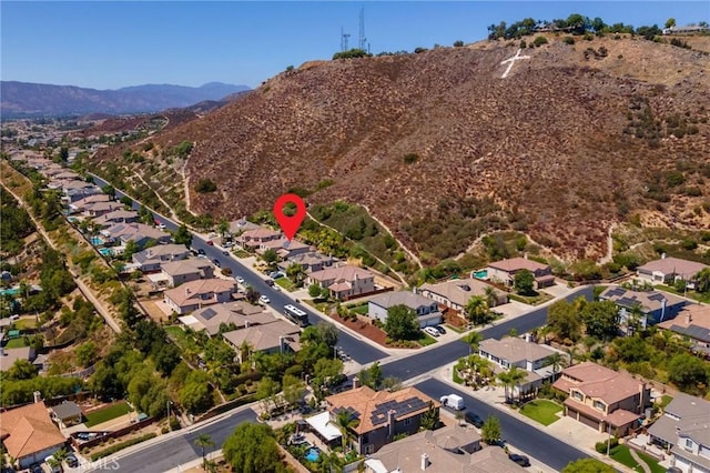 bird's eye view with a mountain view and a residential view