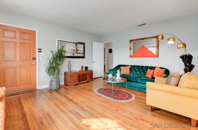 living room featuring hardwood / wood-style floors