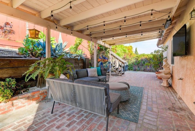 view of patio with an outdoor living space