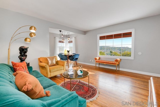 living room featuring hardwood / wood-style flooring