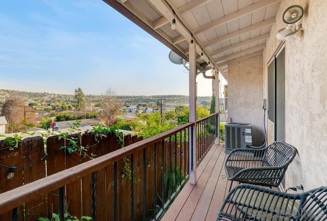 balcony featuring cooling unit